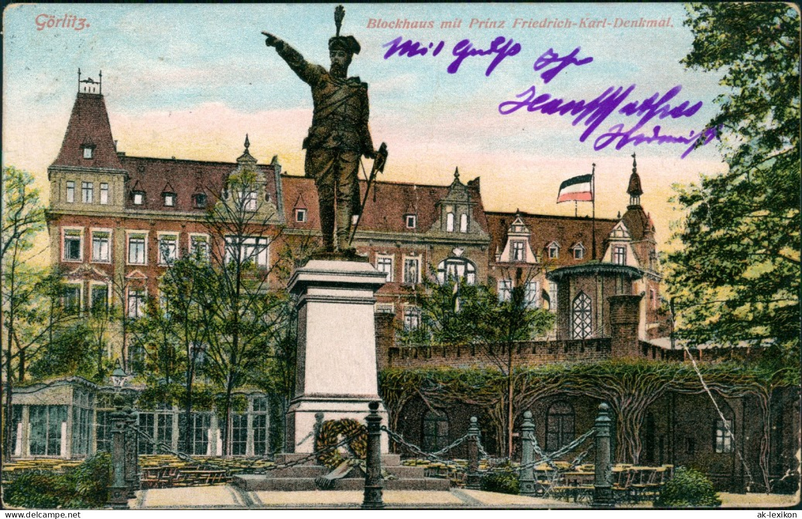 Ansichtskarte Görlitz Zgorzelec Blockhaus - Denkmal 1907  - Görlitz
