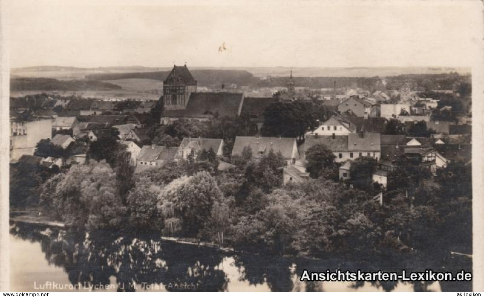 Ansichtskarte Lychen Totalansicht - Foto Ansichtskarte 1930 - Lychen