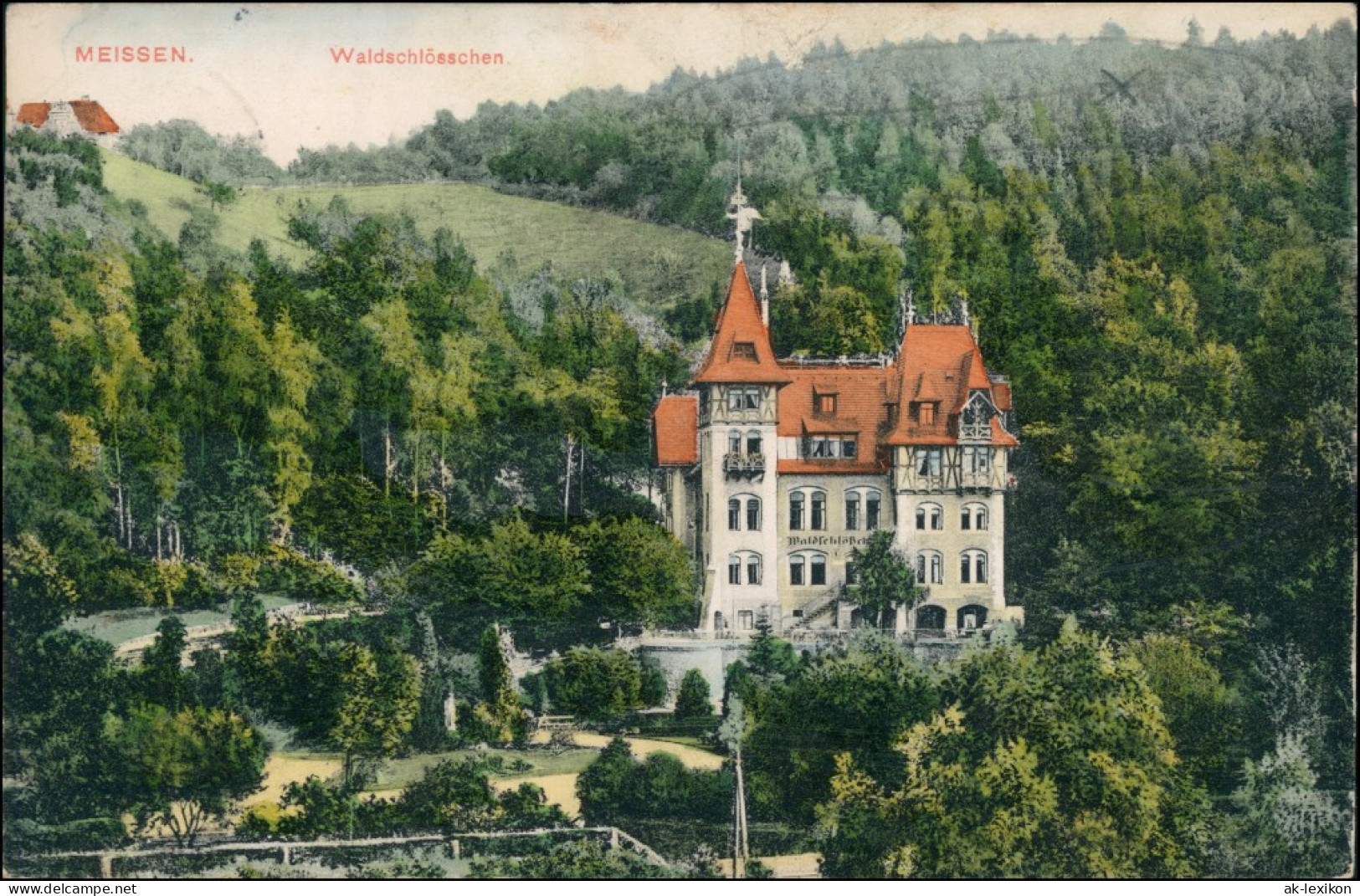 Ansichtskarte Meißen Blick Auf Das Waldschlösschen 1908  - Meissen