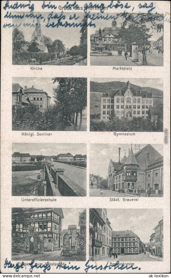 Ansichtskarte Northeim MB: Brauerei, Gymnasium, Seminar Etc 1925  - Northeim