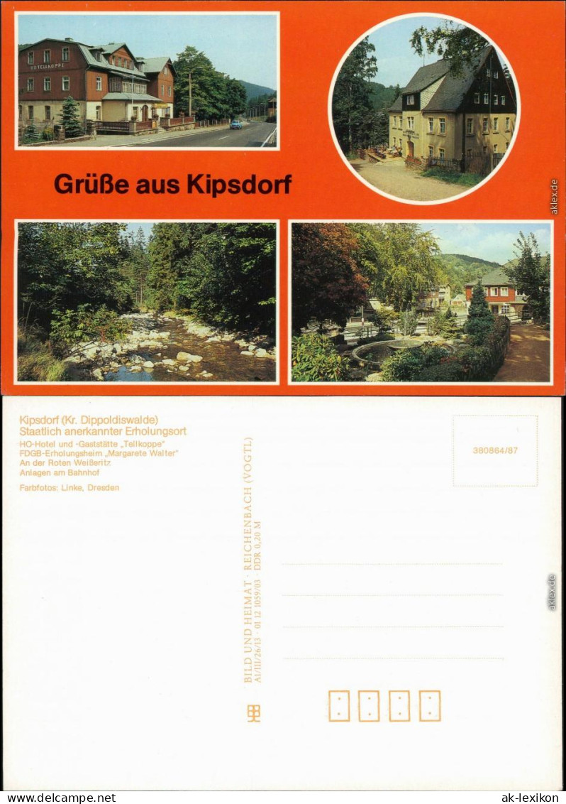Kipsdorf Altenberg (Erzgebirge) HO-Hotel  Gaststätte Teilkoppe" Am Bahnhof 1987 - Kipsdorf