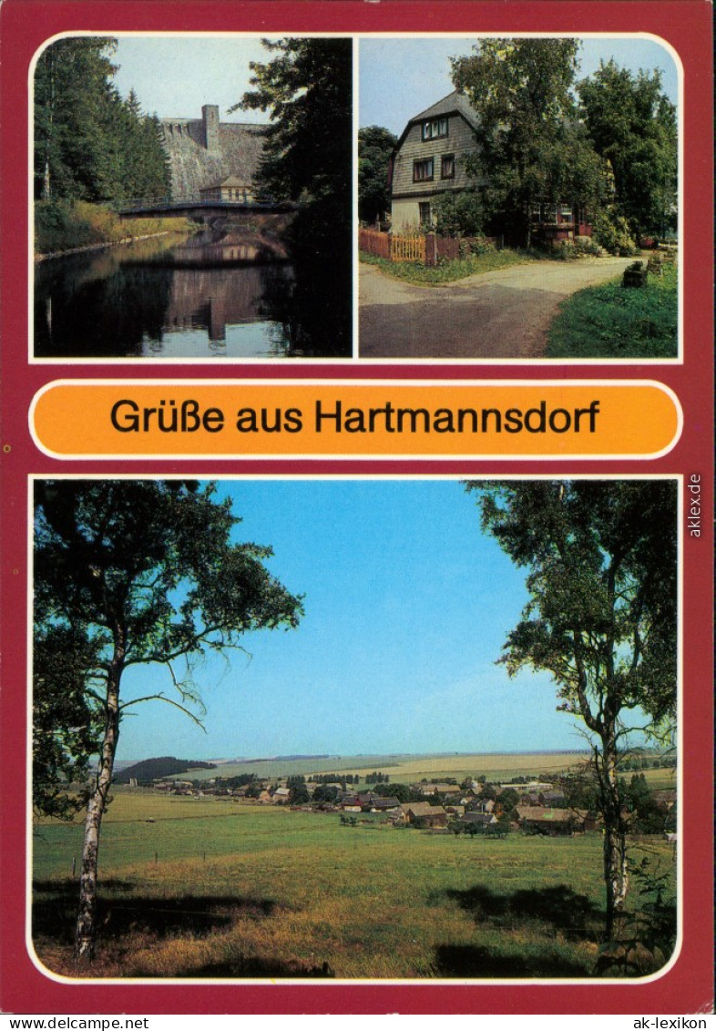 Hartmannsdorf Talsperre Lehnmühle - Staumauer, Talsperre-Café, Teilansicht 1986 - Frauenstein (Erzgeb.)