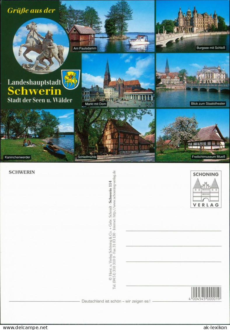 Ansichtskarte Schwerin Paulsdamm, Kaninchenwerder, Schleifmühle, Mueß 2000 - Schwerin