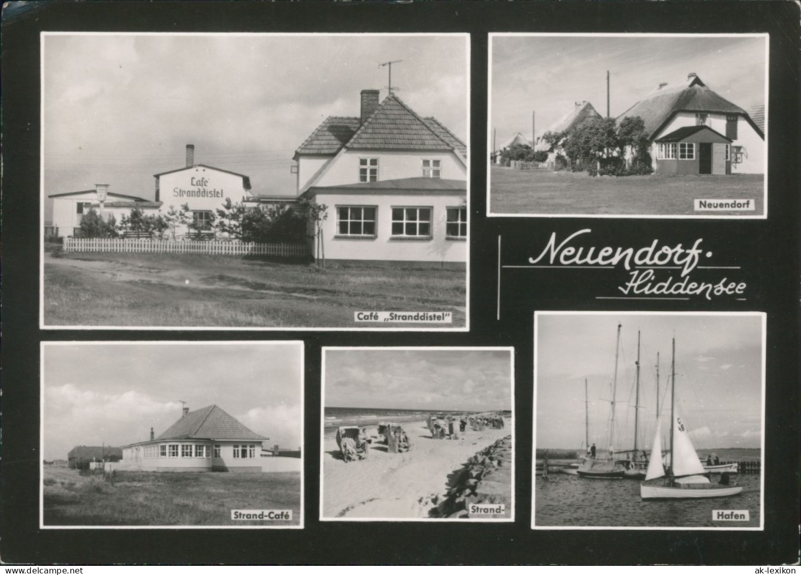 Neuendorf-Hiddensee Hiddensjö, Hiddensöe Stranddistel, Cafe, Hafen 1967 - Hiddensee