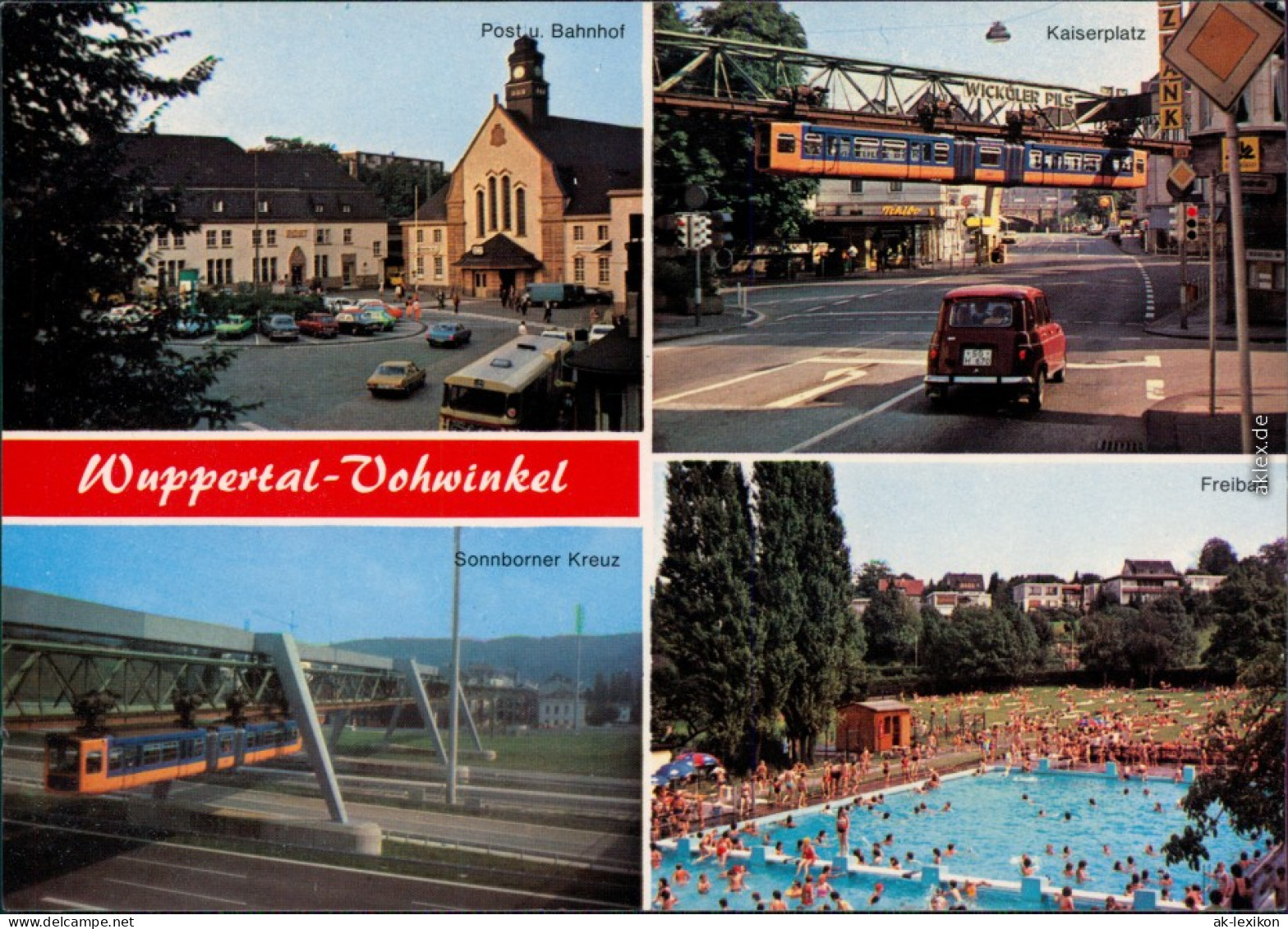 Wuppertal Post Und Bahnhof, Kaiserplatz, Sonnborner Kreuz, Freibad 1980 - Wuppertal
