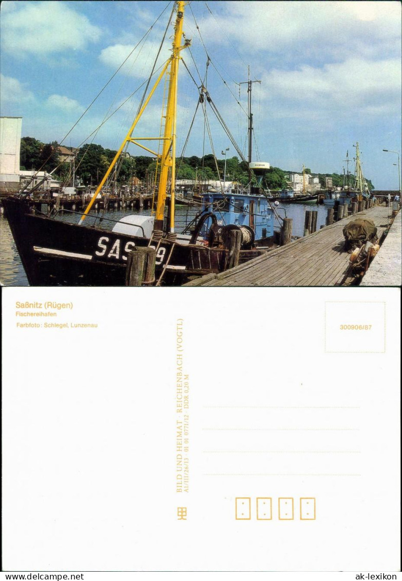 Ansichtskarte Sassnitz Saßnitz Fischereihafen 1987 - Sassnitz