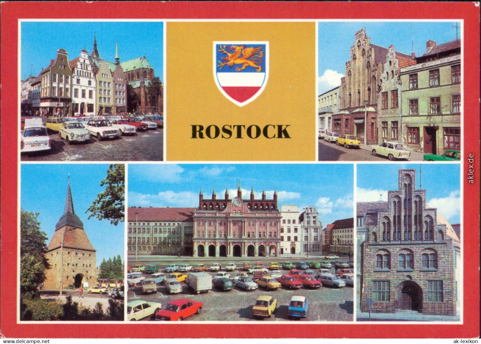 Rostock Giebelhäuser Und Marienkirche, Große Wasserstraße  Thälmann-Platz  1983 - Rostock