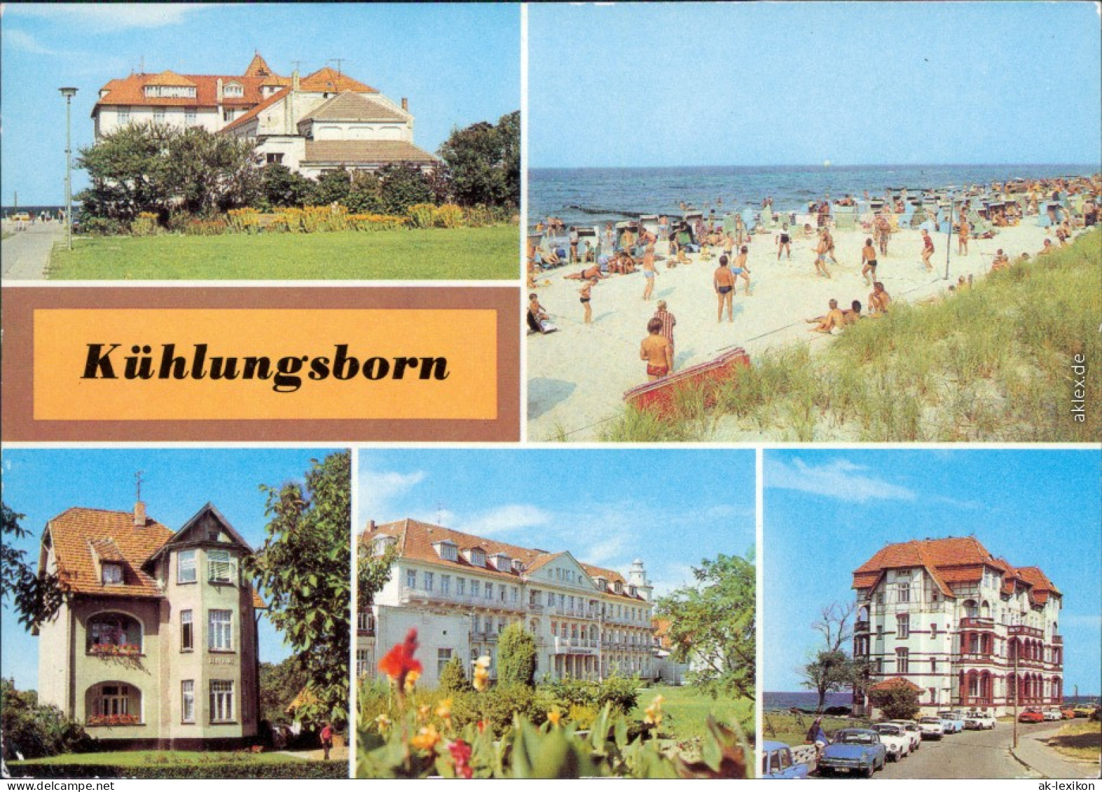 Kühlungsborn FDGB-Erholungsheim "Jochen Weigert", Strand West Schloß Meer 1983 - Kühlungsborn