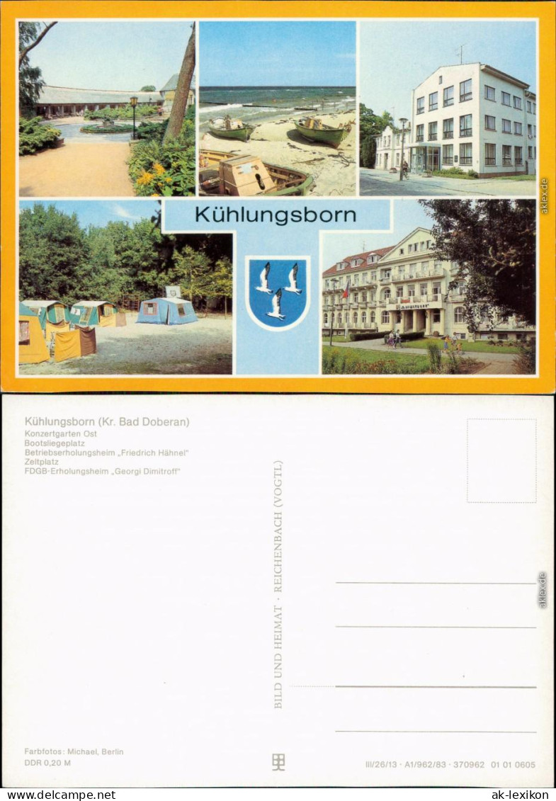 Kühlungsborn Bootsliegeplatz, Erholungsheim "Friedrich Hähnel", Zeltplatz, 1983 - Kühlungsborn