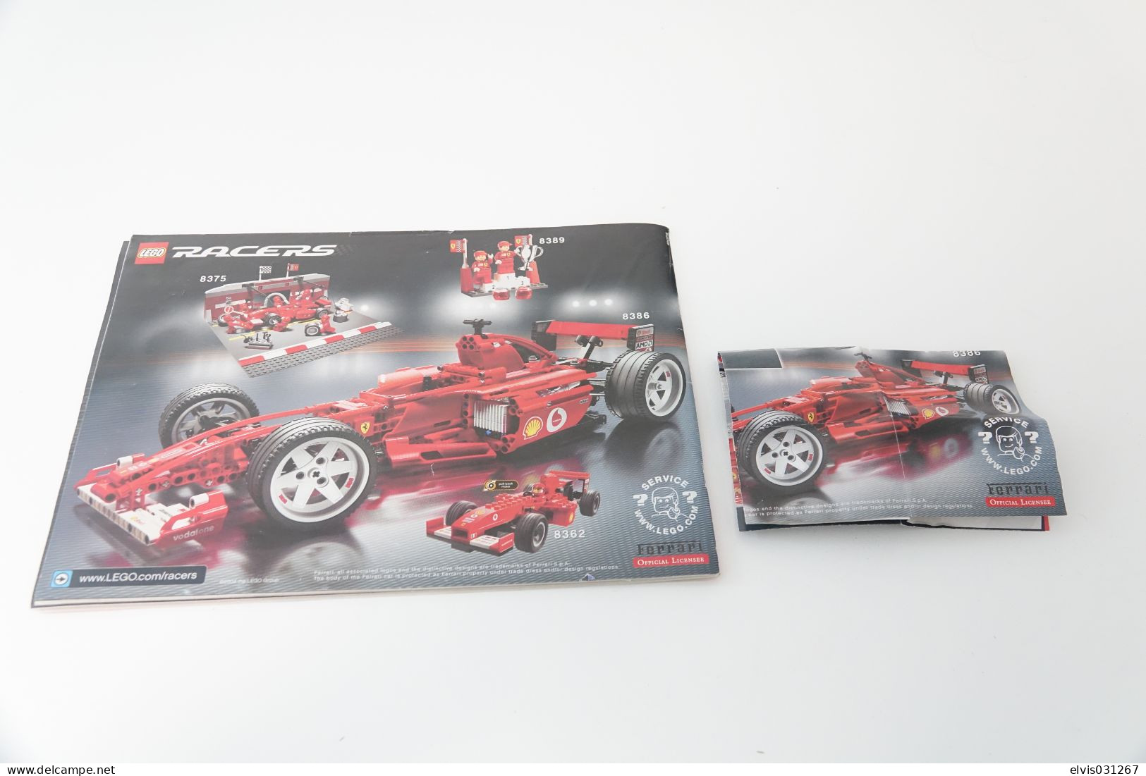 LEGO - 8375 Ferrari F1 Pit Set With Booklet Manual - Original Lego 2004 - Vintage - Catalogi