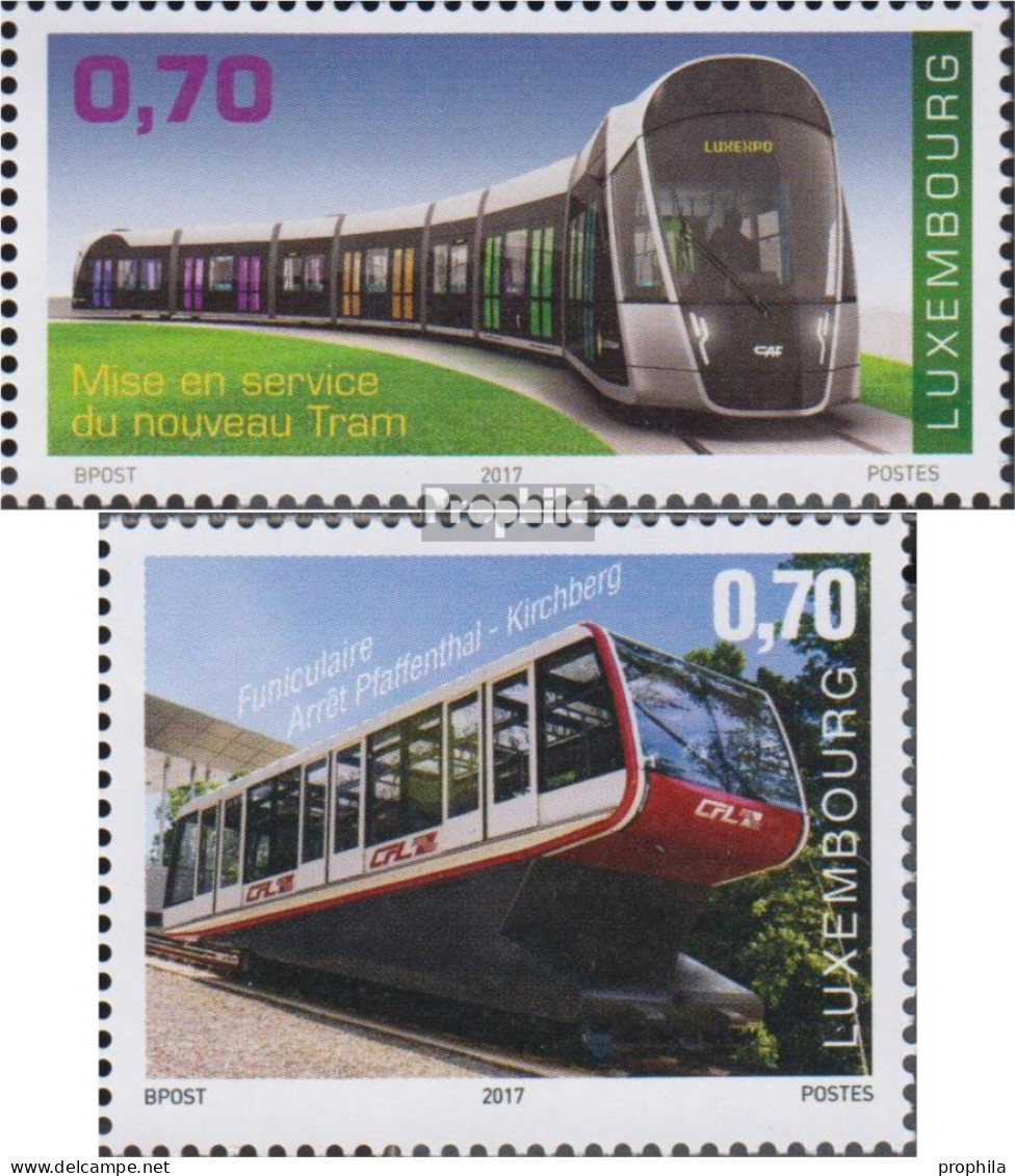 Luxemburg 2153-2154 (kompl.Ausg.) Postfrisch 2017 Eröffnung Der Straßenbahn - Nuevos