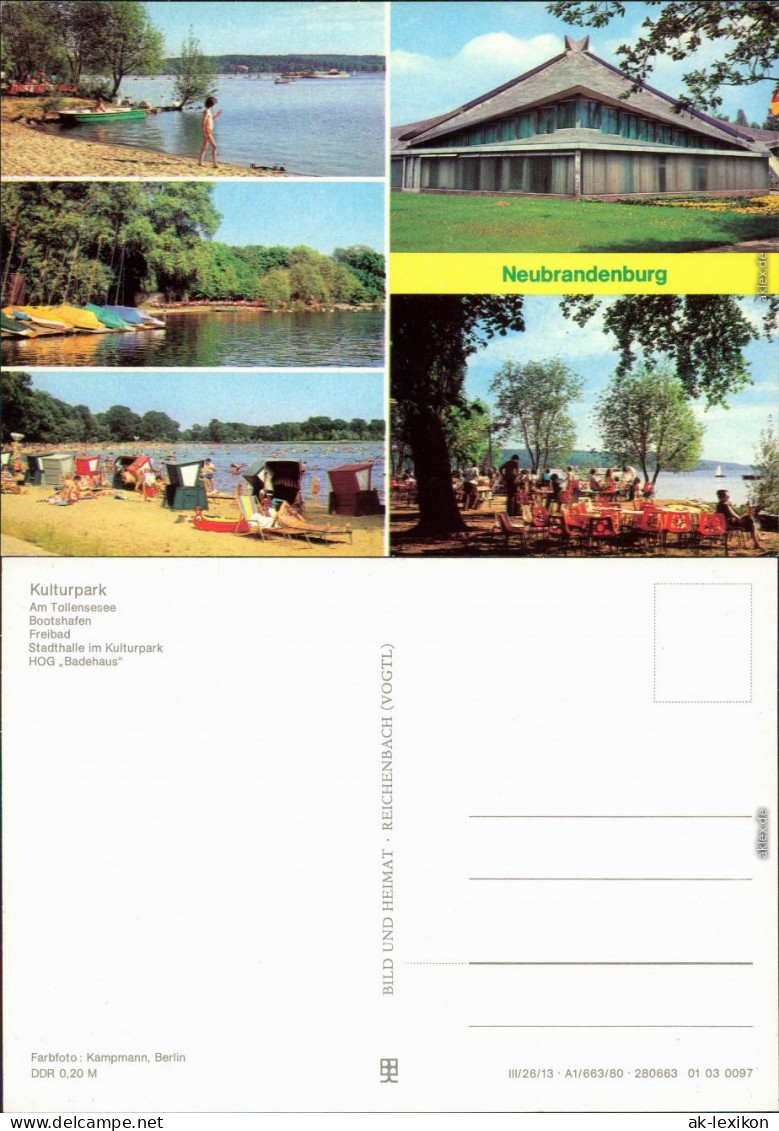 Neubrandenburg Kulturpark    Bootshafen, Freibad, Stadthalle, HOG Badehaus 1980 - Neubrandenburg