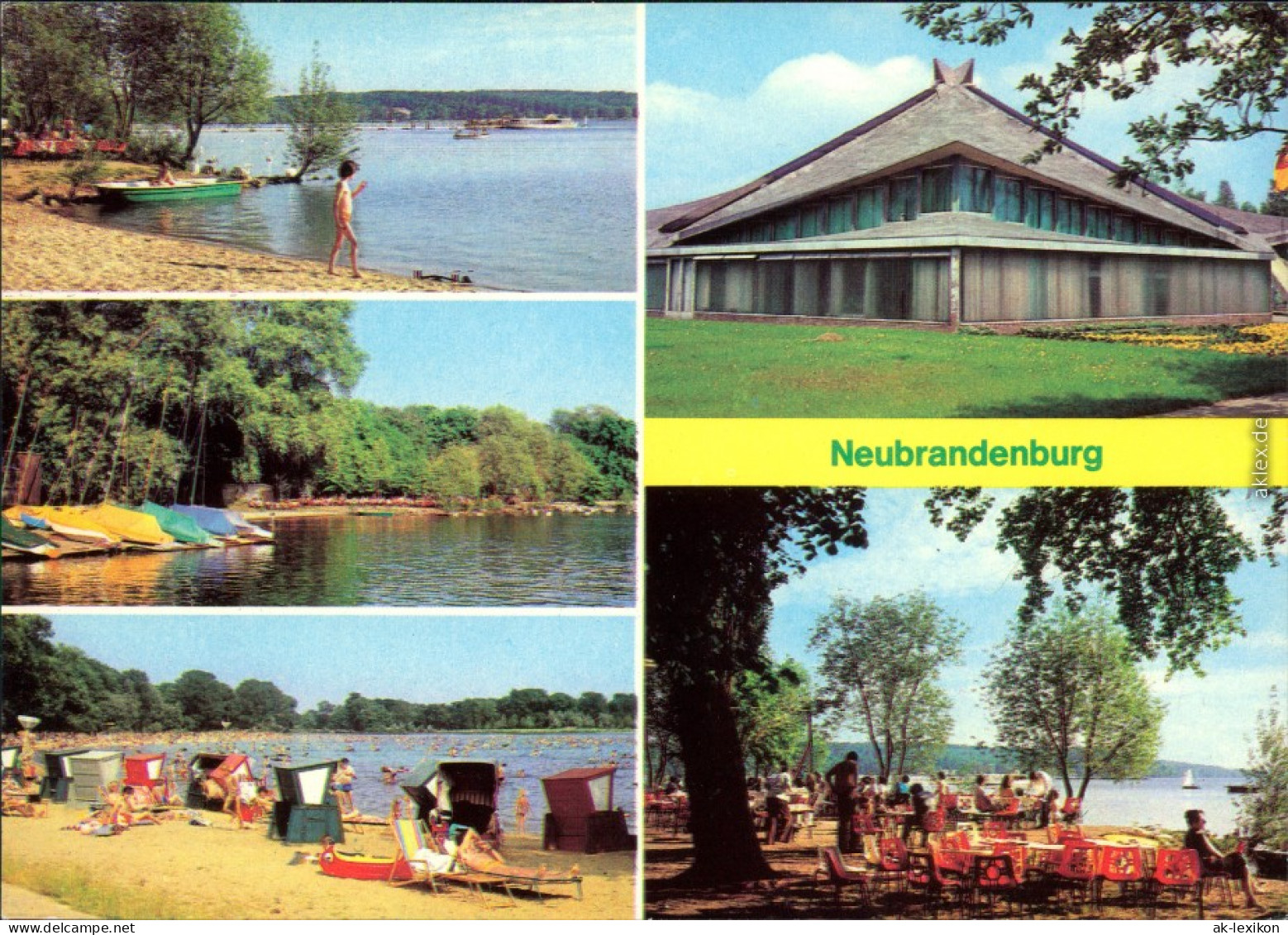 Neubrandenburg Kulturpark    Bootshafen, Freibad, Stadthalle, HOG Badehaus 1980 - Neubrandenburg