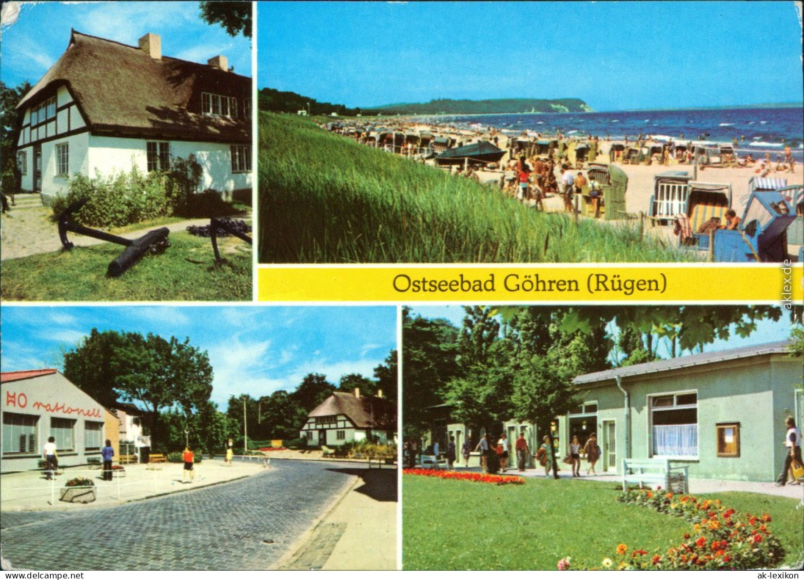 Göhren (Rügen) Mönchguter Heimatmuseum, Strand Strandkörben, HO-Kaufhalle  1979 - Goehren