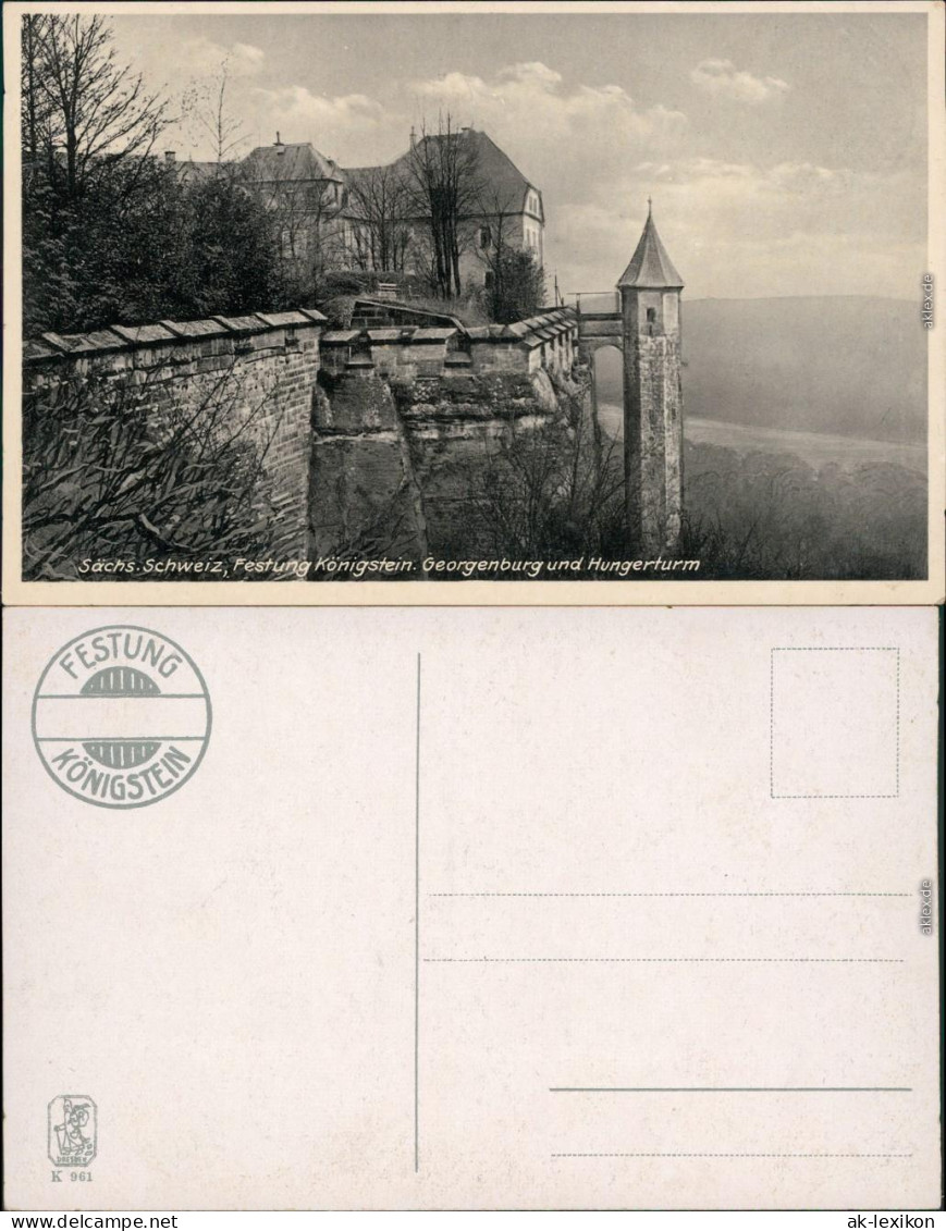 Königstein (Sächsische Schweiz) Festung Königstein Mit Georgenburg   1932 - Koenigstein (Saechs. Schw.)