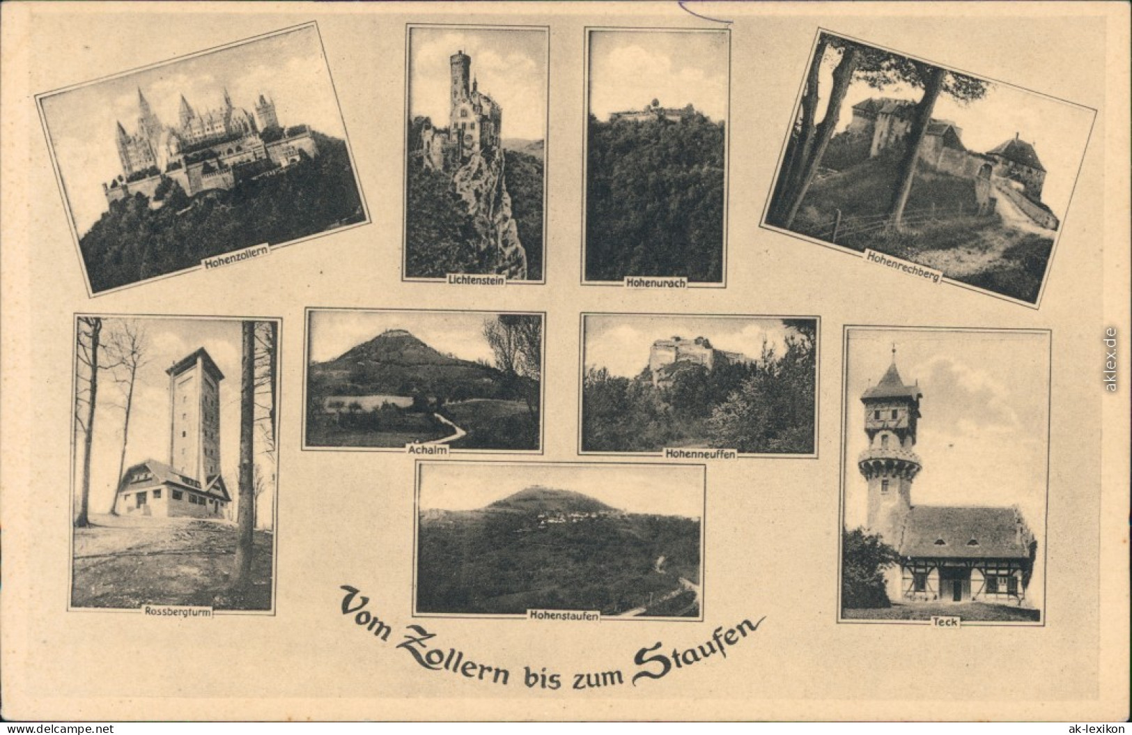 Hohenstaufen-Göppingen Hohenzollern, Lichtenstein, Teck, Rossbergturm Uvm. 1916 - Goeppingen