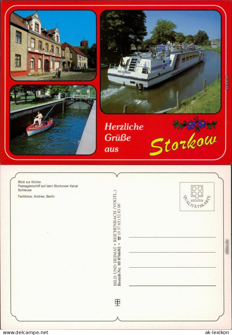 Storkow (Mark) Kirche, Passagierschiff Auf Dem Storkower Kanal, Schleuse 1995 - Storkow