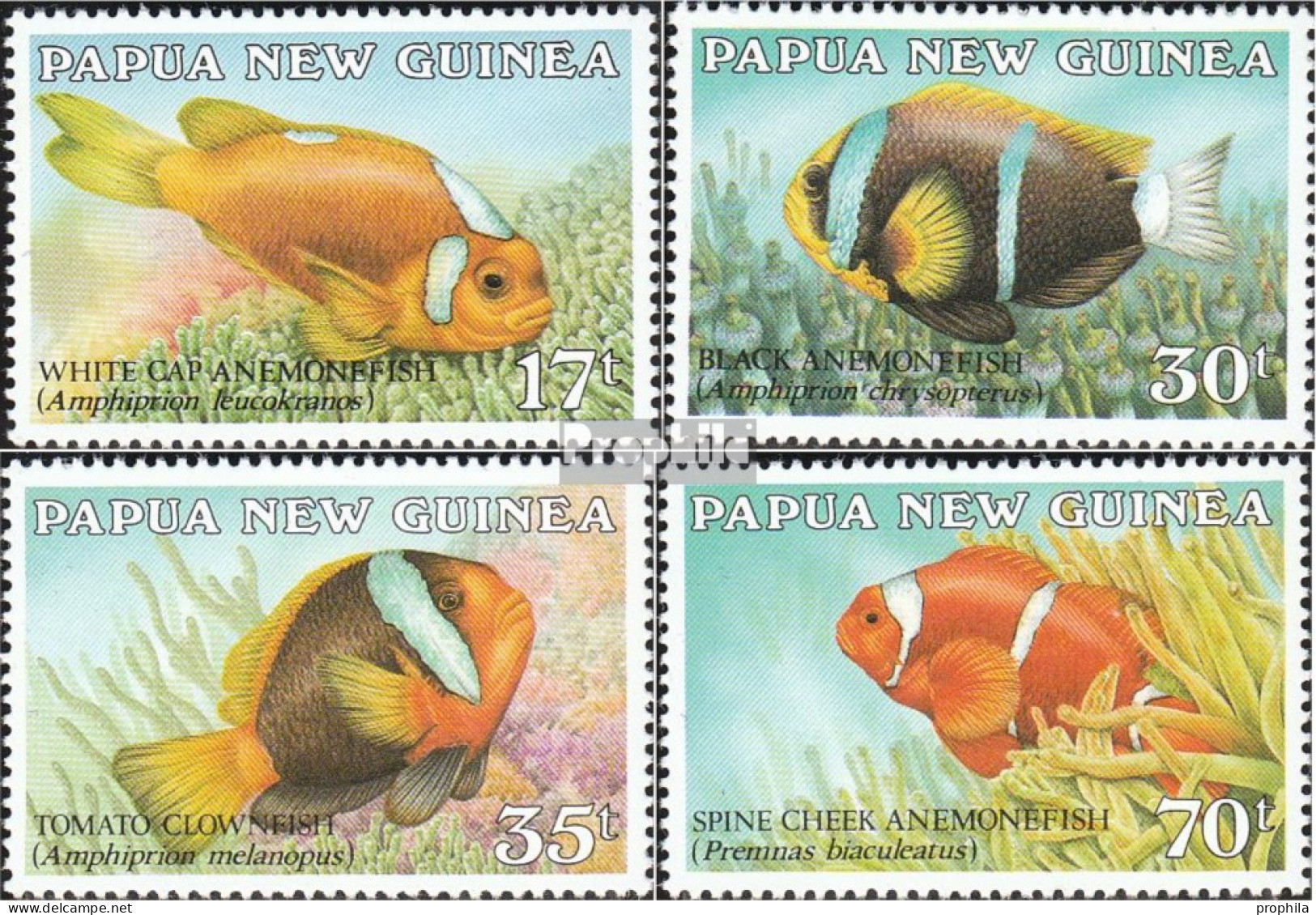 Papua-Neuguinea 539-542 (kompl.Ausg.) Postfrisch 1987 Anemonenfische - Papua Nuova Guinea