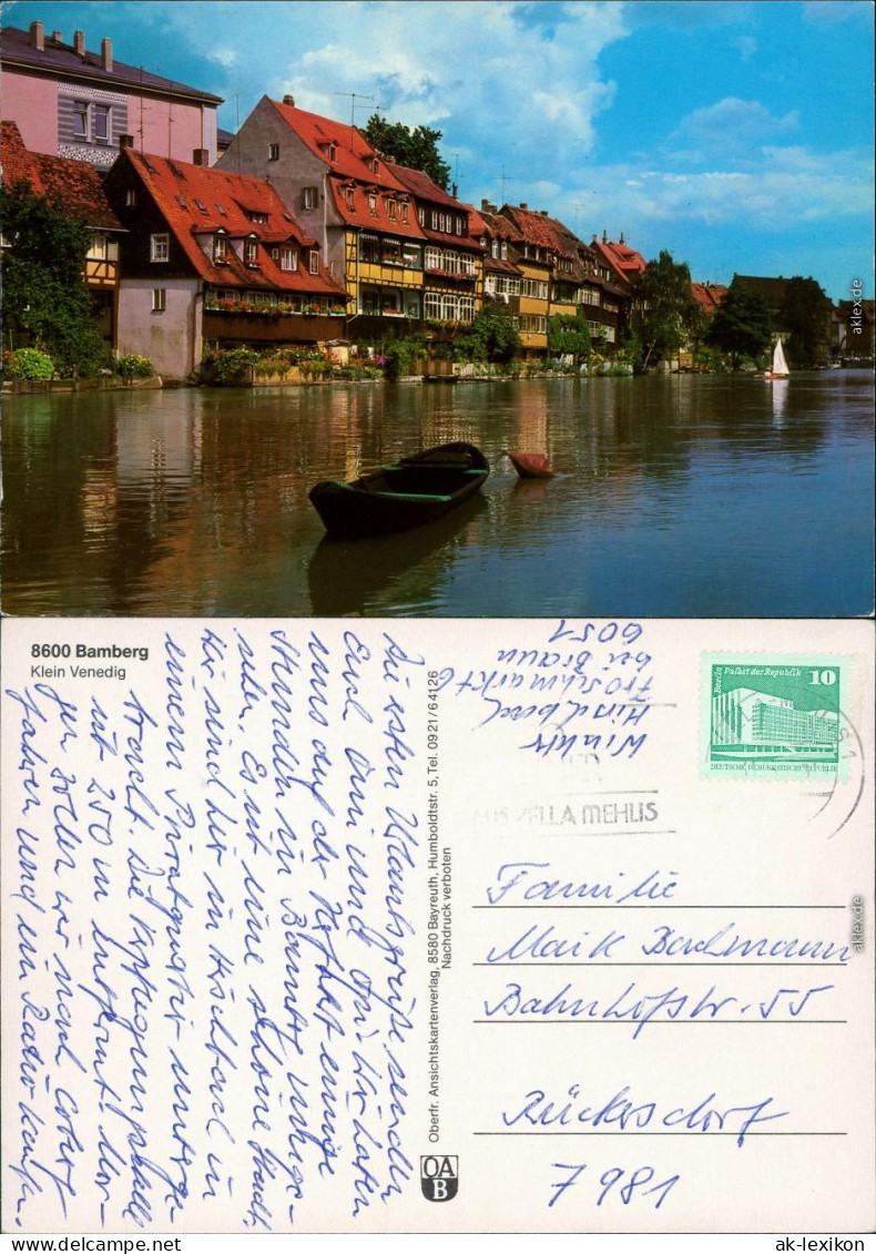Ansichtskarte Bamberg Klein Venedig Mit Fachwerkhäuser 1987 - Bamberg
