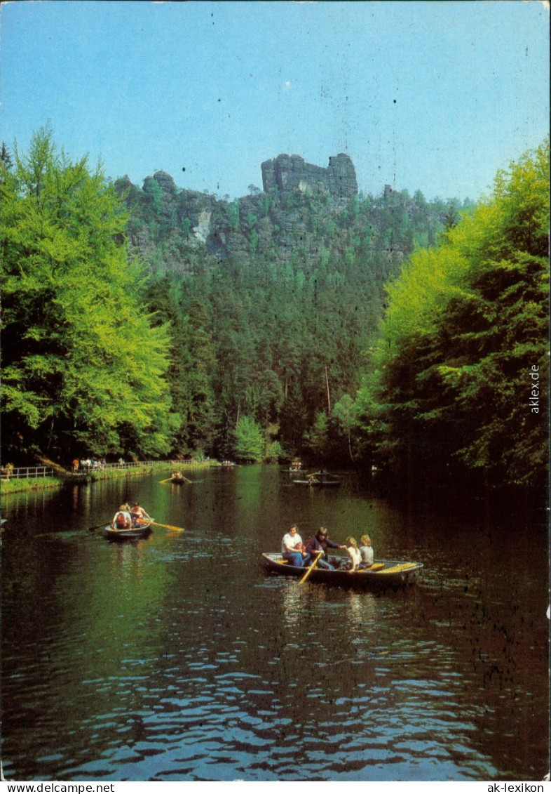 Rathen Blick Vom Amselsee Zu Lokomotive (Fels) G1982 - Rathen