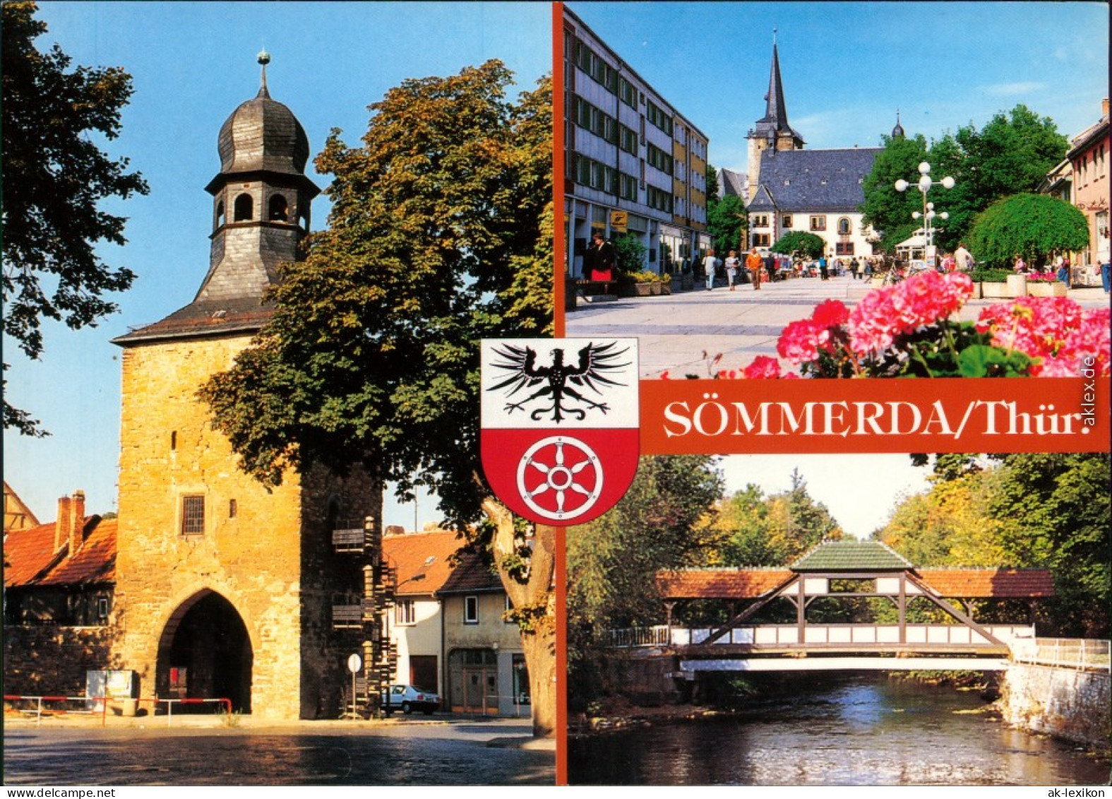 Sömmerda Erfurter Tor, Platz Mit Blick Zur Kirche, Holzbrücke 1998 - Sömmerda