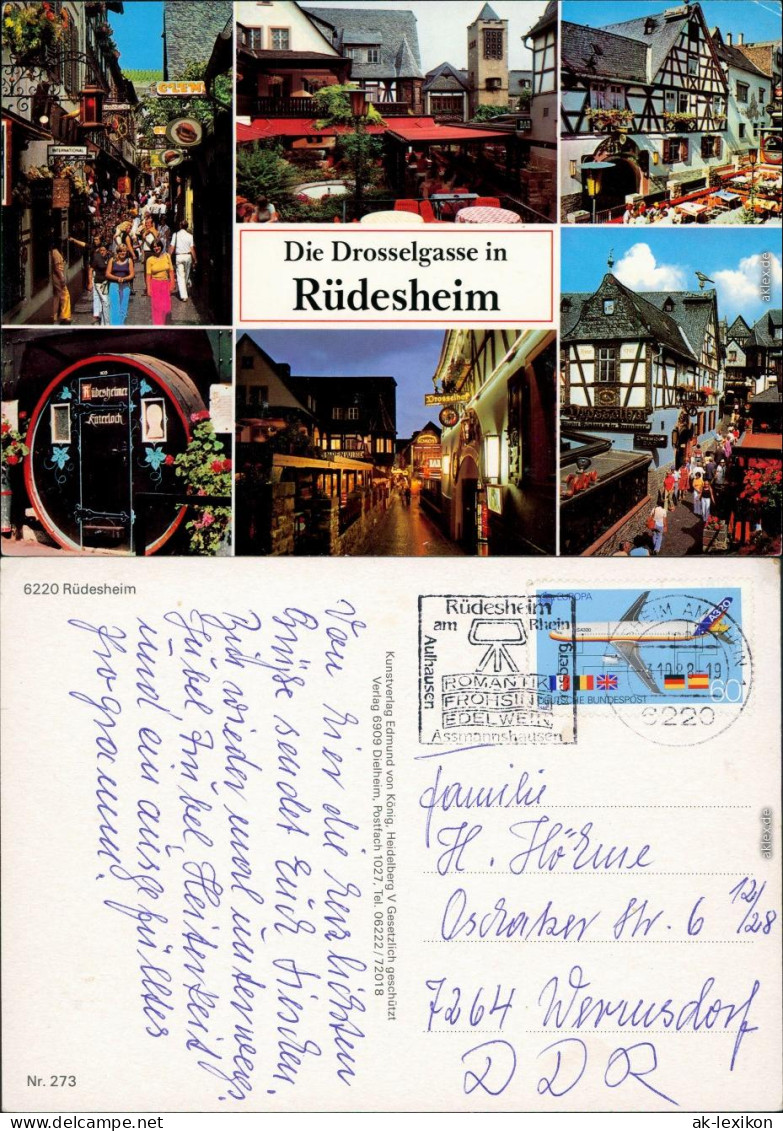 Ansichtskarte Rüdesheim (Rhein) Drosselgasse 1988 - Ruedesheim A. Rh.