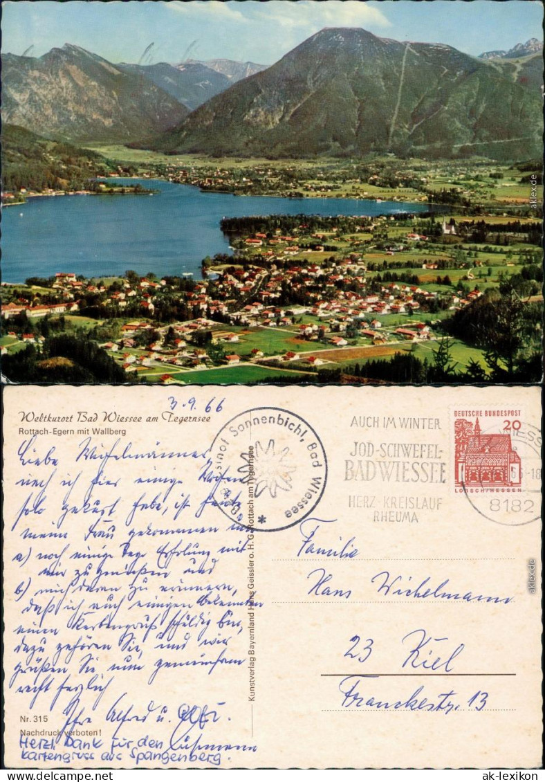 Ansichtskarte Egern-Rottach-Egern Panorama-Ansicht, Tegernsee 1966 - Bad Wiessee