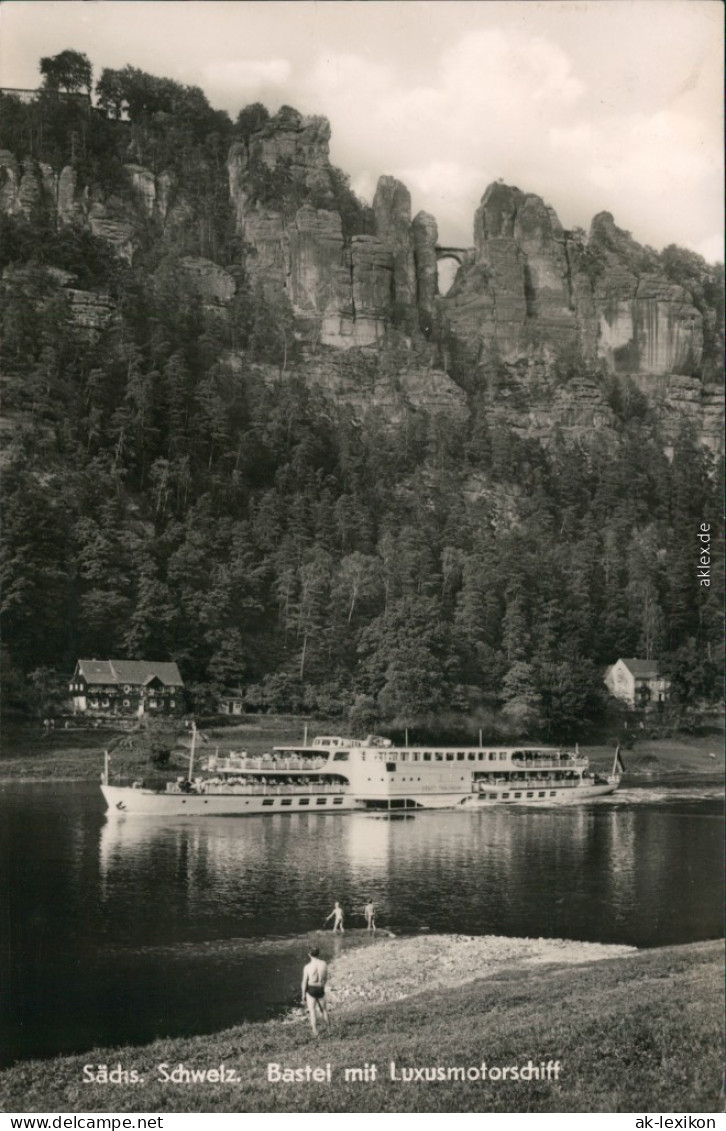 Ansichtskarte Rathen Basteifelsen Und Elbdampfer 1967 - Rathen