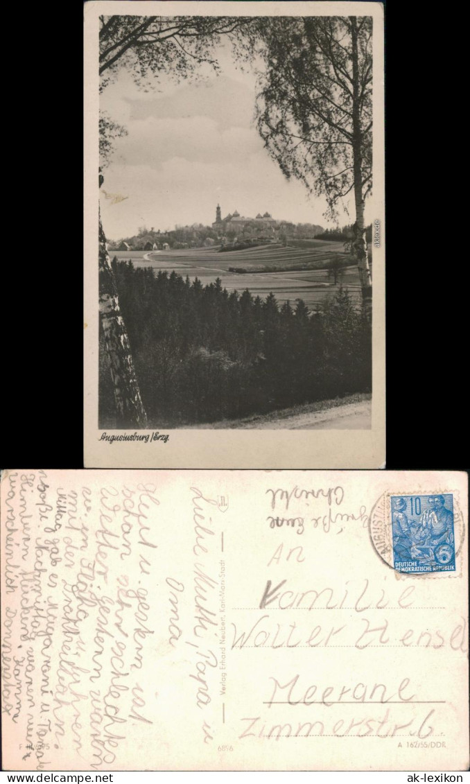 Ansichtskarte Augustusburg Panorama 1955 - Augustusburg