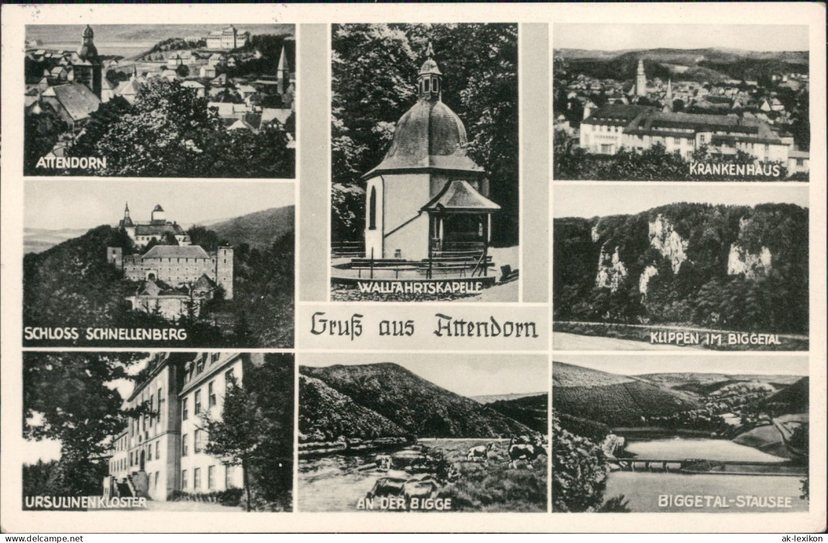 Attendorn Schloss Schnellenberg, Wallfahrtskapelle,  Krankenhaus 1956 - Attendorn