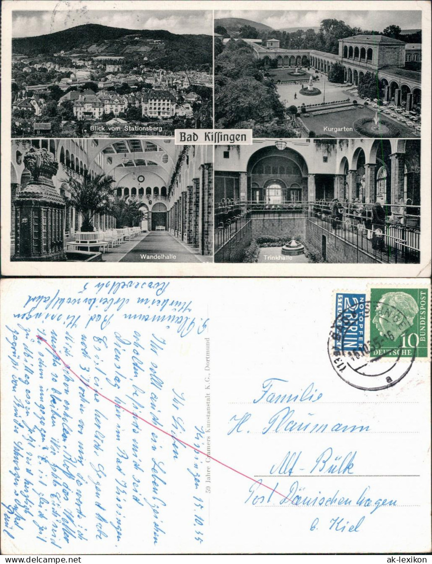 Ansichtskarte Bad Kissingen Panorama, Kurgarten, Wandelhalle, Trinkhalle 1955 - Bad Kissingen