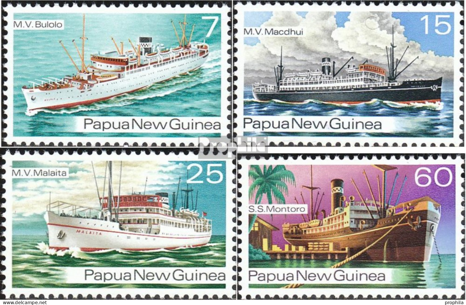 Papua-Neuguinea 298-301 (kompl.Ausg.) Postfrisch 1976 Schiffe - Papua Nuova Guinea