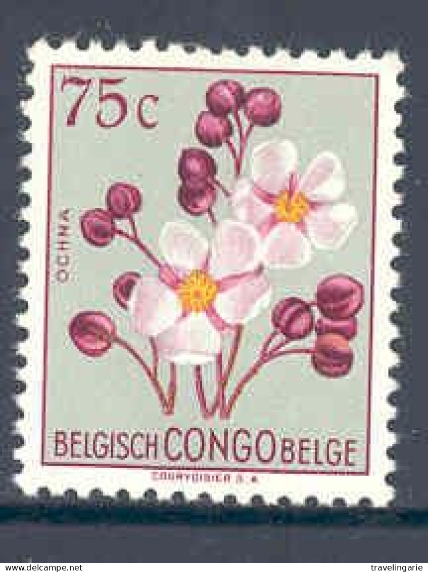 Belgian Congo 1952 Flowers Ochna 75C MNH ** - Sonstige & Ohne Zuordnung