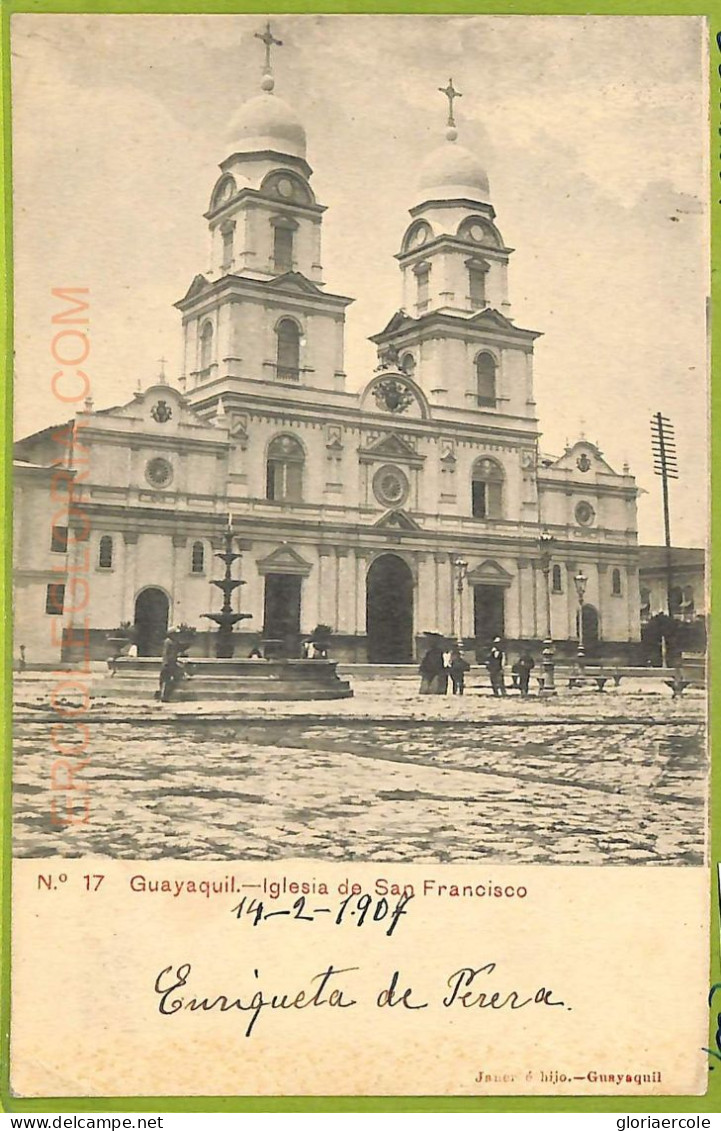 Af2355 - ECUADOR - Vintage Postcard - Guayaquil - Iglesia De San Francisco -1907 - Ecuador