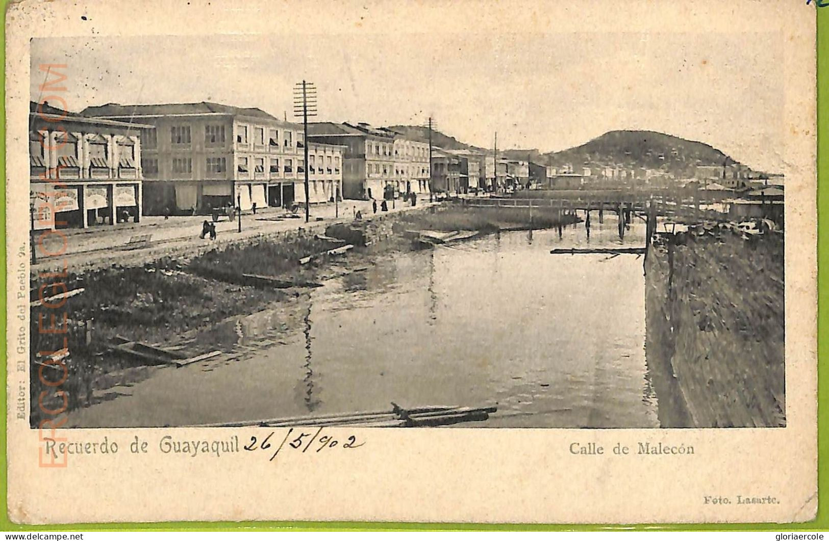 Af2357 - ECUADOR - Vintage Postcard - Guayaquil - Calle De Malecon - 1902 - Equateur