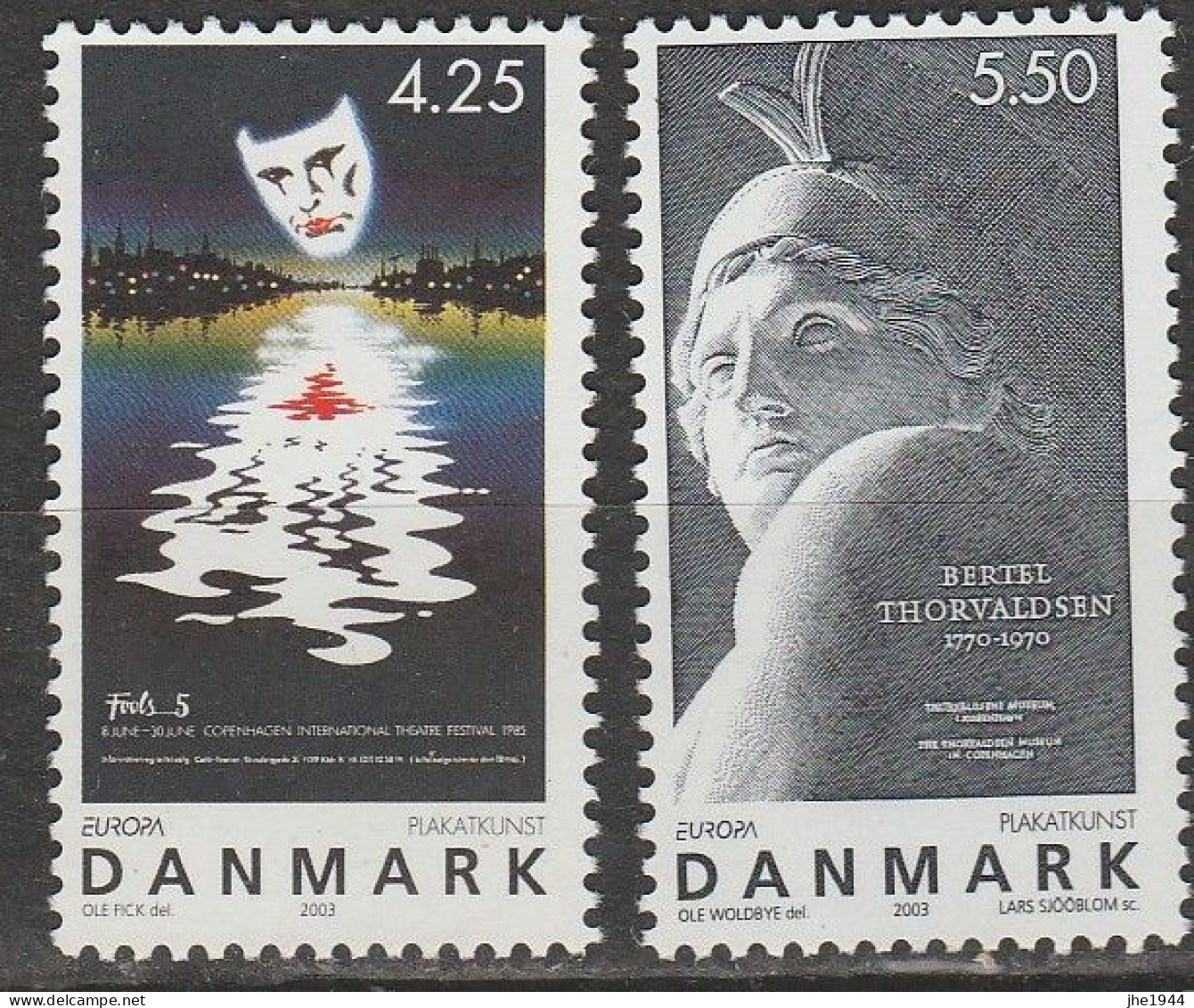 Danemark Europa 2003  N° 1344/ 1345 ** Art De L'affiche - 2003