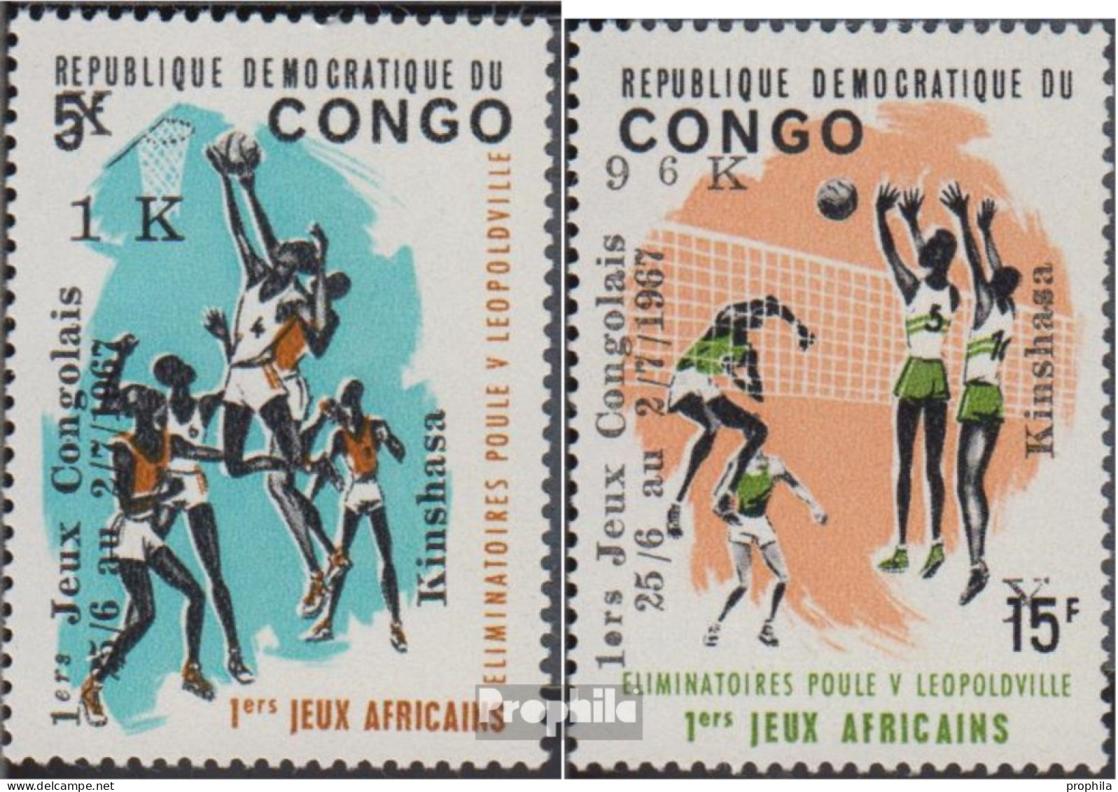 Kongo (Kinshasa) 301-302 (kompl.Ausg.) Postfrisch 1967 Sportspiele - Ungebraucht