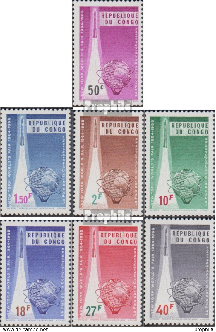 Kongo (Kinshasa) 214-220 (kompl.Ausg.) Postfrisch 1965 Weltausstellung - Mint/hinged