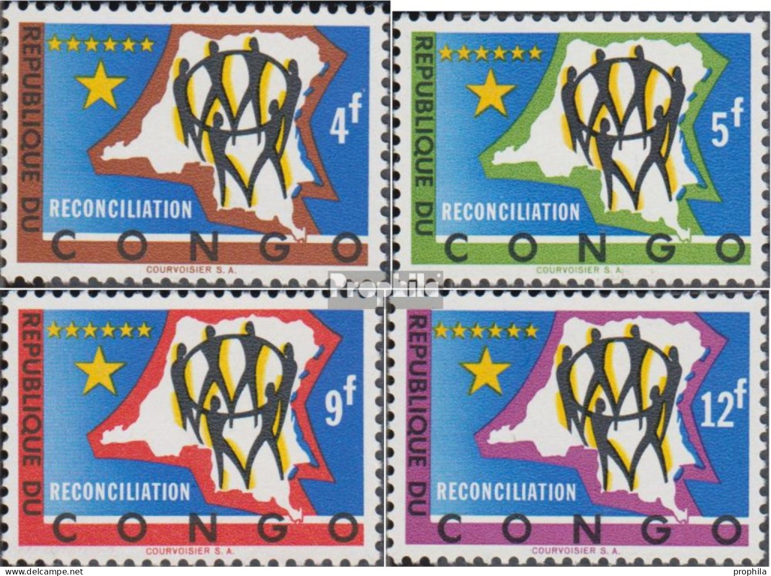 Kongo (Kinshasa) 127-130 (kompl.Ausg.) Postfrisch 1963 Nationale Versöhnung - Sonstige & Ohne Zuordnung