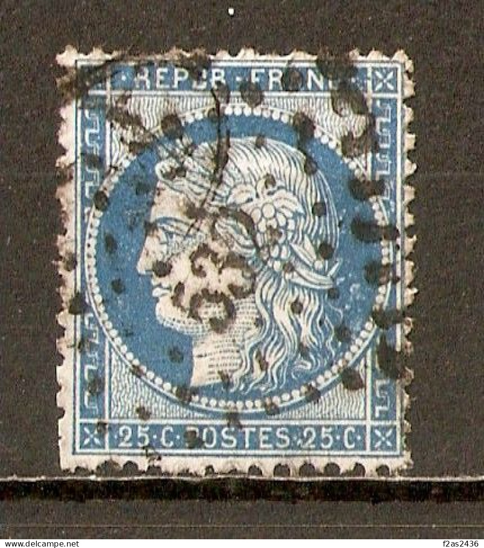1873 - Cérès 25c.bleu (type II) - PC Des GC 532 Bordeaux (32) - YT 60B - 1871-1875 Cérès