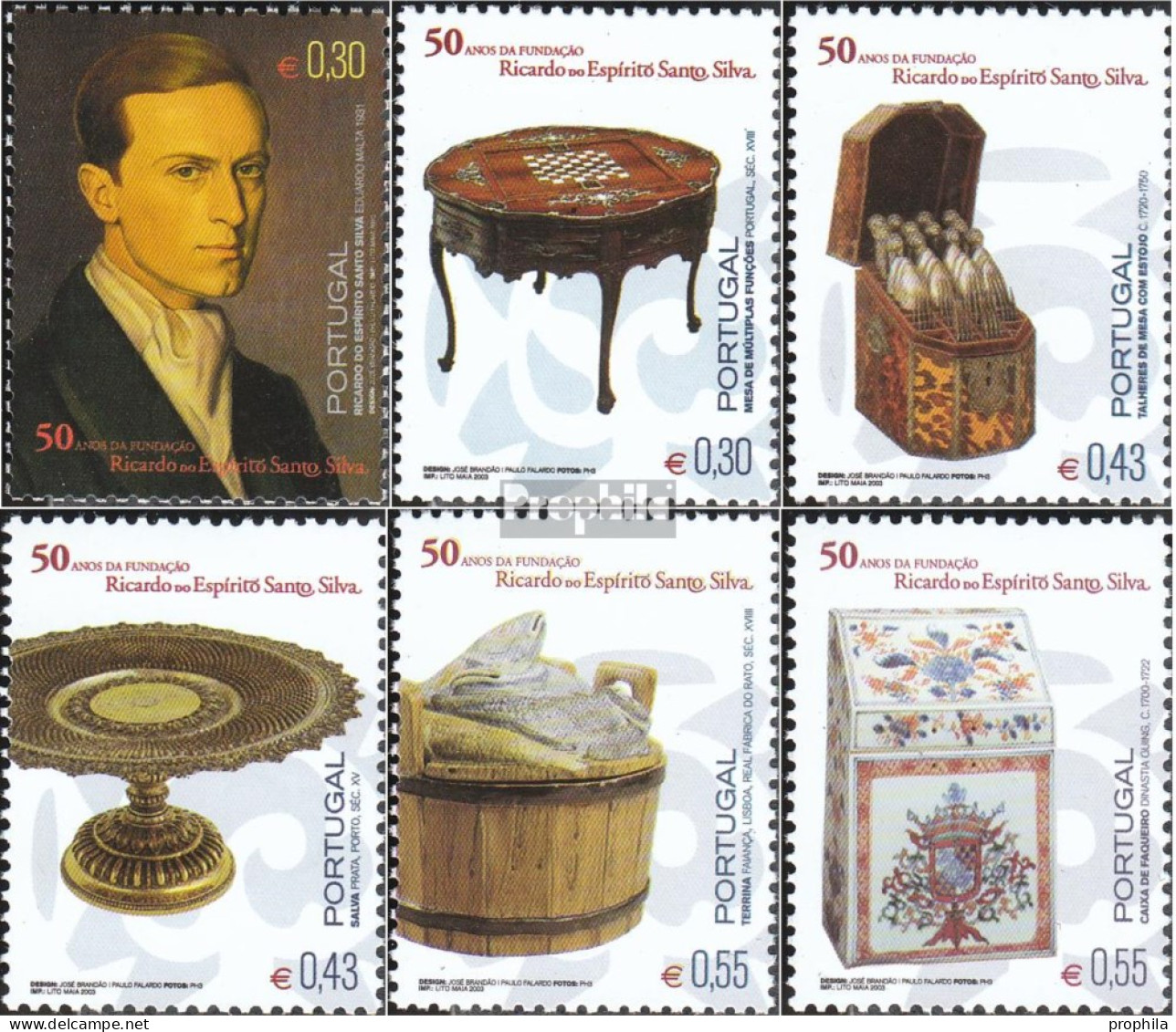 Portugal 2698-2703 (kompl.Ausg.) Postfrisch 2003 Stiftung Ricardo Do Santo Silva - Unused Stamps