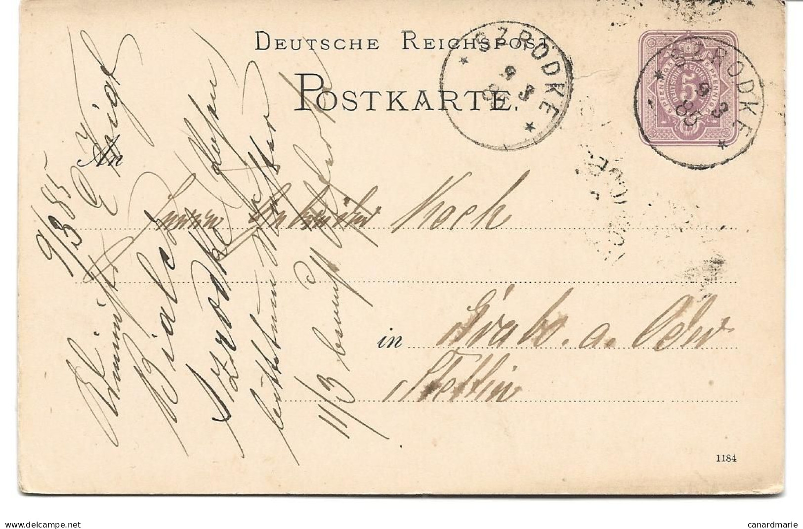 CARTE POSTALE 1885 AVEC CACHET DE SZRODKE - Postkarten