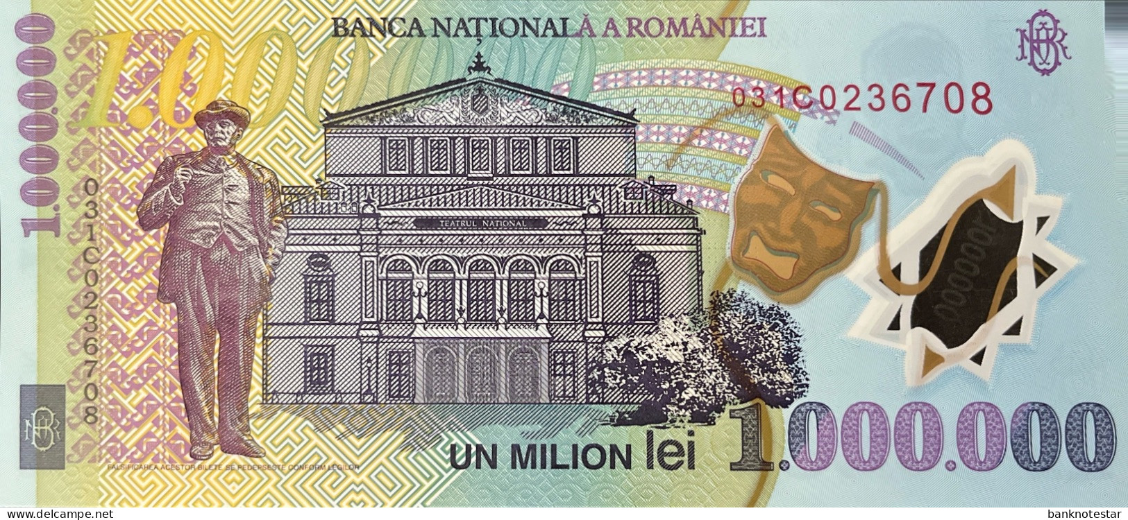 Romania 1.000.000 Lei, P-116 (2003) - UNC - RARE - Rumania