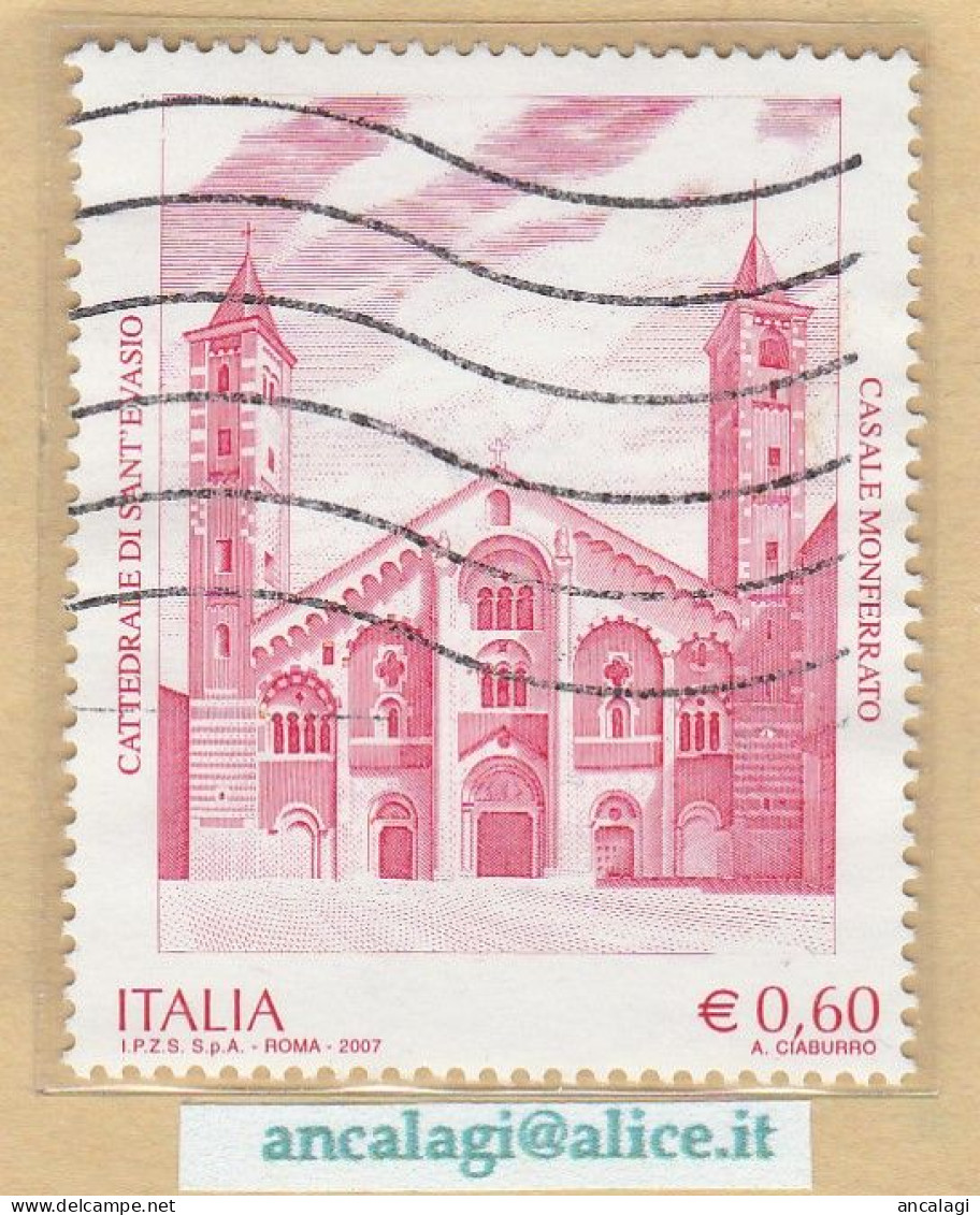 USATI ITALIA 2007 - Ref.1034 "CATTEDRALE CASALE MONFERRATO" 1 Val. - - 2001-10: Usados