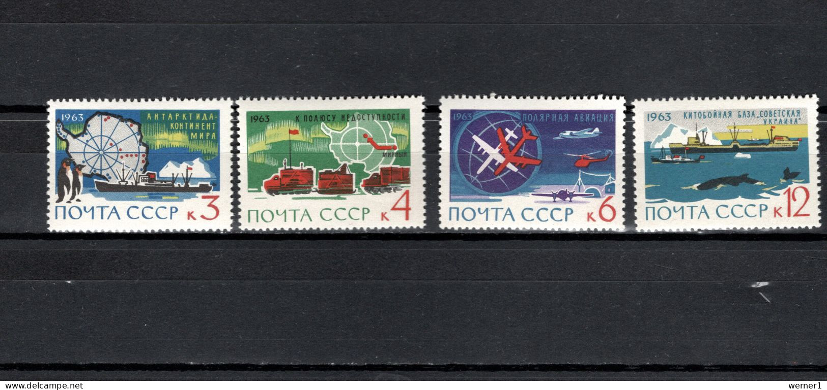 USSR Russia 1963 Space, Antarctic Set Of 4 MNH - UdSSR