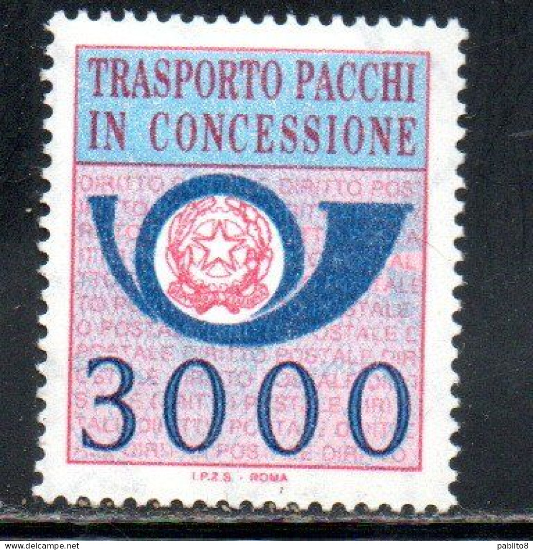 ITALIA REPUBBLICA ITALY REPUBLIC 1955 1981 PACCHI IN CONCESSIONE PARCEL POST STELLE STARS LIRE 3000 MNH - Consigned Parcels