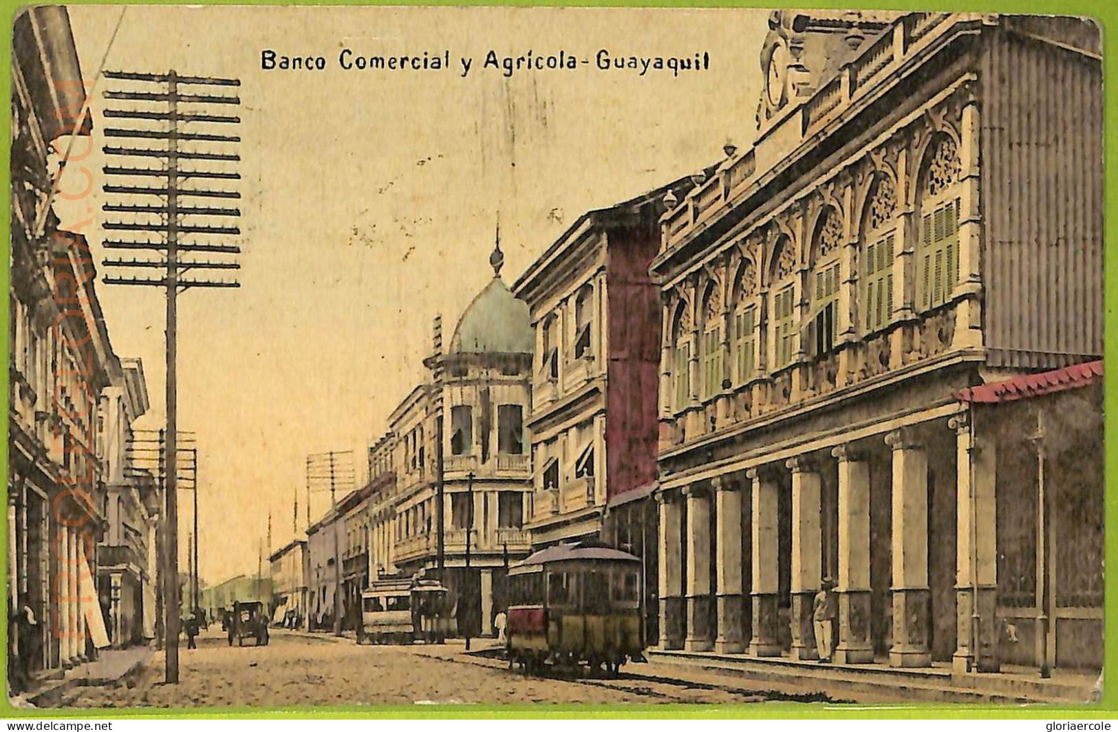 Af2369 - ECUADOR - Vintage Postcard - Guayaquil -Banco Comercial Y Agricola-1908 - Equateur