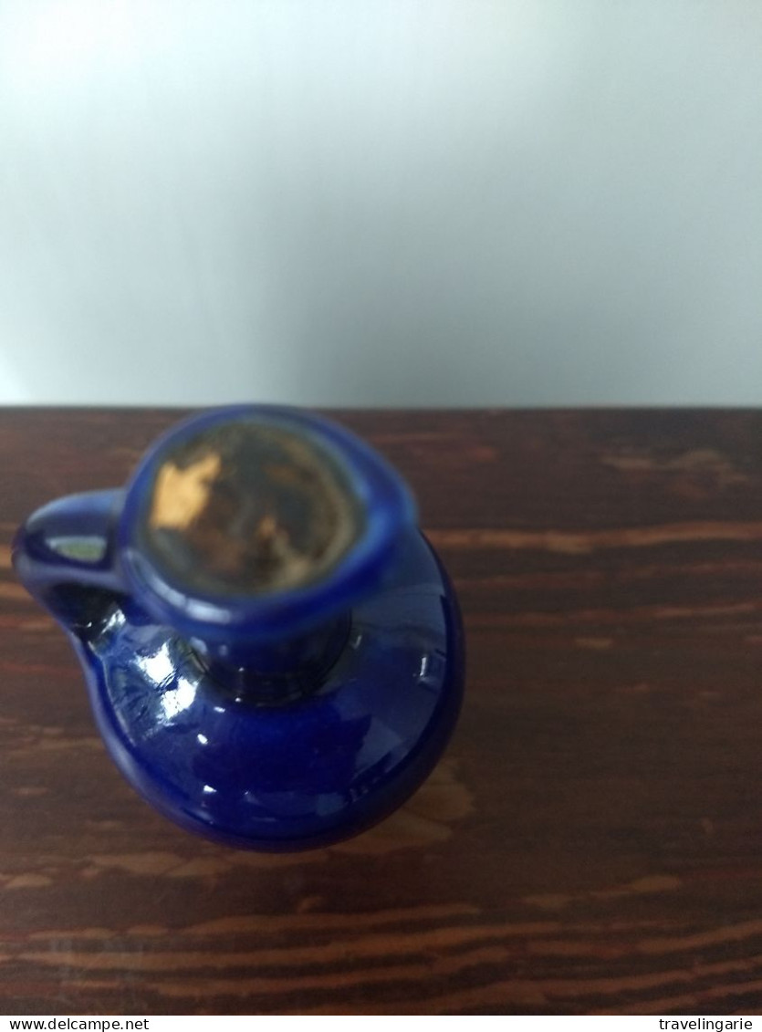 Vintage Mini Liqueur Jug, "Curacao Orange Dolfi", 1/16 Pint Size, Cobalt Blue And Stoneware, France, 1950's - Alcoolici