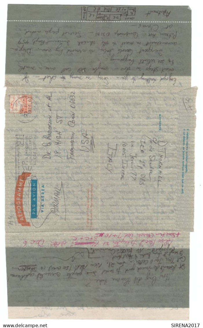 1960 AEROGRAMME LIRE 110 PER EXTRAEUROPA - VIAGGIATO - Interi Postali