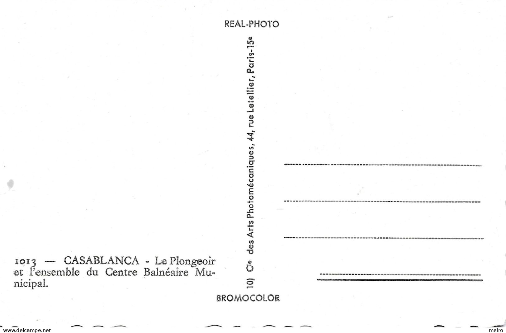 CPM - MAROC- CASABLANCA - Le Plongeoir Et L'ensemble Du Centre Balnéaire Municipal - Casablanca